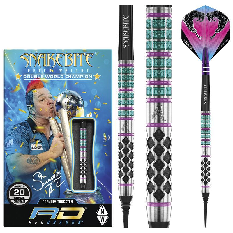 Pikado strelice Red Dragon soft Peter Wright Snakebite Supa-Venom 20g, 90% wolfram - Slika 2