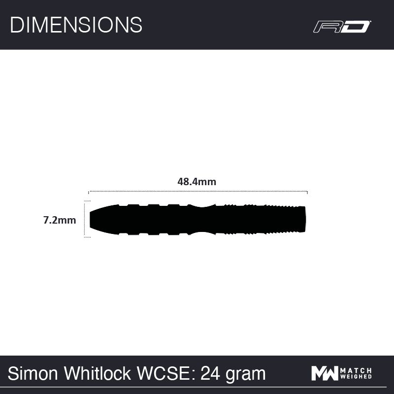 Set strelica Winmau steel Simon Whitlock World Cup Rainbow SE 24g, 90% wolfram - Slika 3