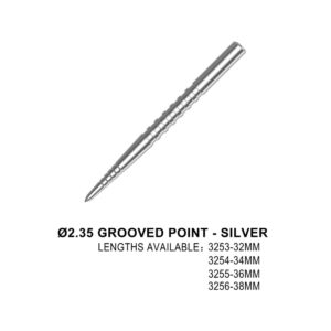Vrhovi za steel strelice ONE80 urezani 34 mm, srebrni - 3kom