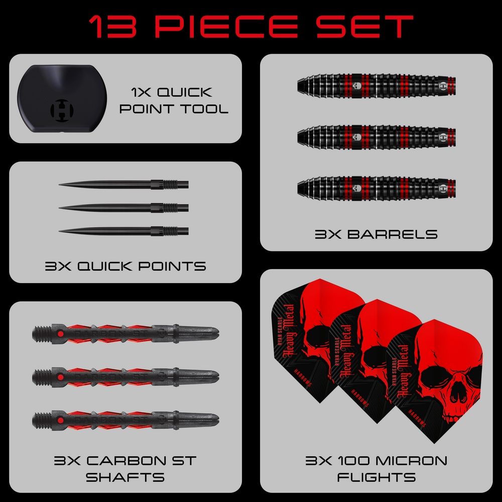 Set strelica steel Harrows Ryan Searle Series 1 32g QP 90% wolfram - Slika 7