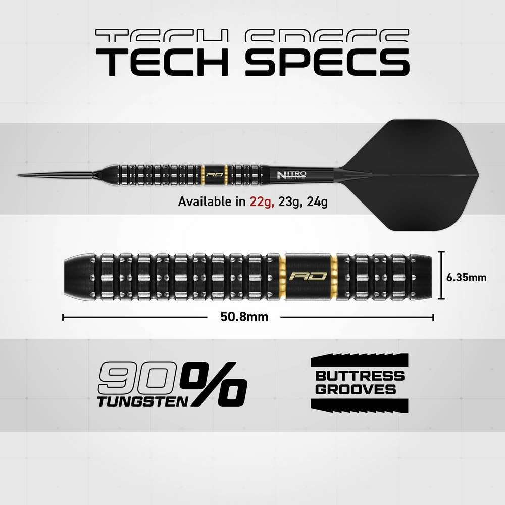 Set strelica steel Red Dragon Ascend Parallel 22g SP 90% wolfram - Slika 7