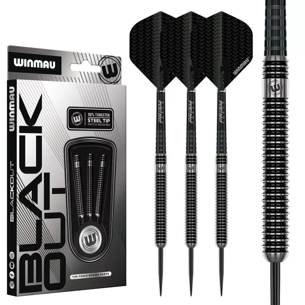 Pikado set Winmau steel BLACK OUT 90% wolfram 21g - Slika 2
