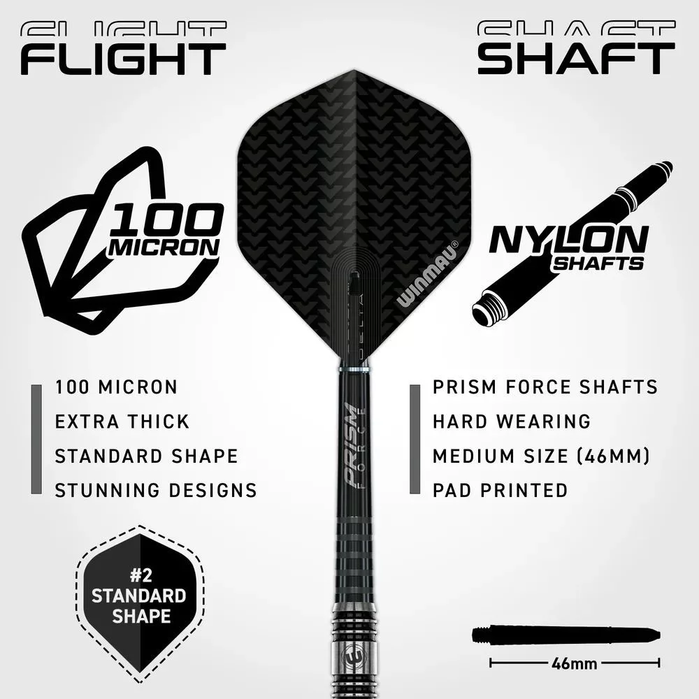 Pikado set Winmau steel BLACK OUT 90% wolfram 21g - Slika 4