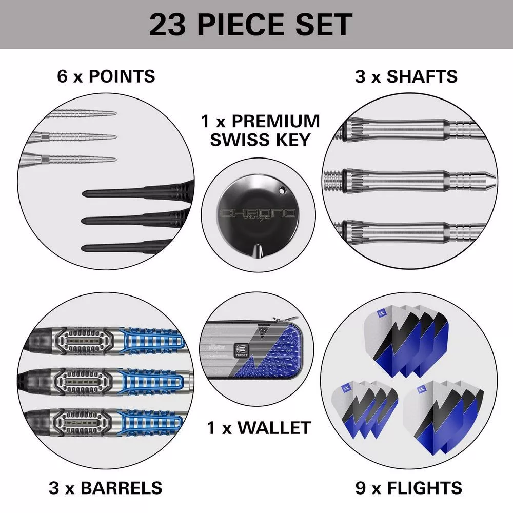 Set strelica soft Target Phil Taylor Power Chrono, 18g 95% wolfram - Slika 6