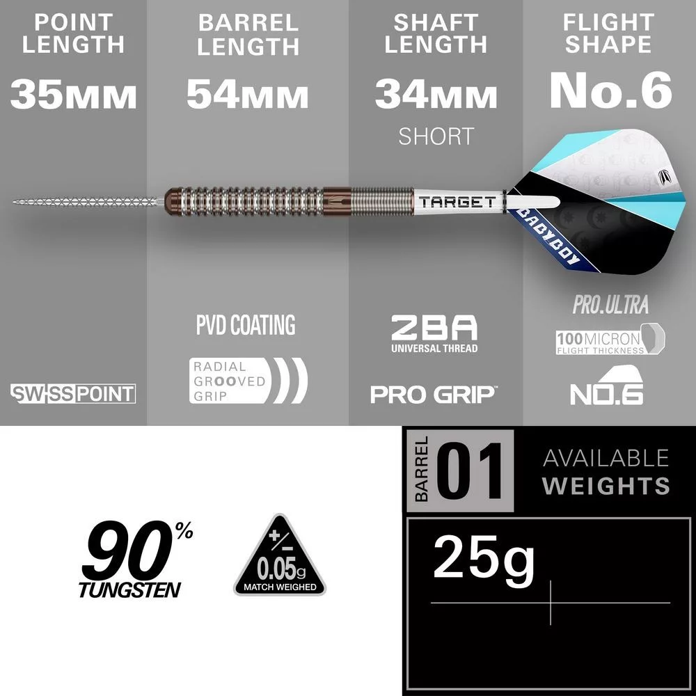 Set strelica steel SP Target Adam Lipscombe, 25g 90% wolfram - Slika 4