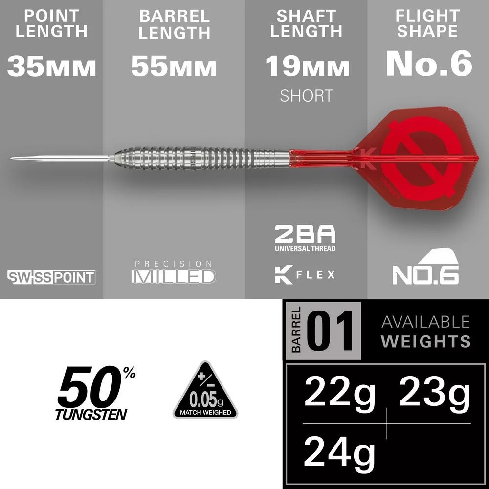 Set strelica steel SP Target Group O 01, 22g 50% wolfram - Slika 2