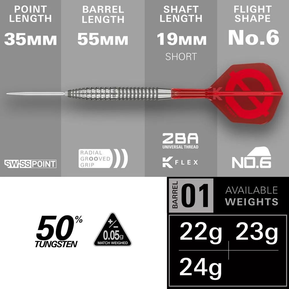 Set strelica steel SP Target Group O 02, 23g 50% wolfram - Slika 3