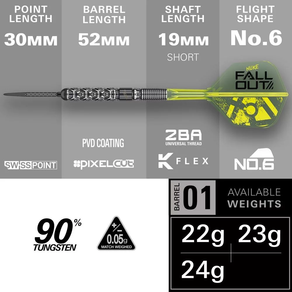 Set strelica steel SP Target Luke Littler Fallout, 24g 90% wolfram - Slika 4