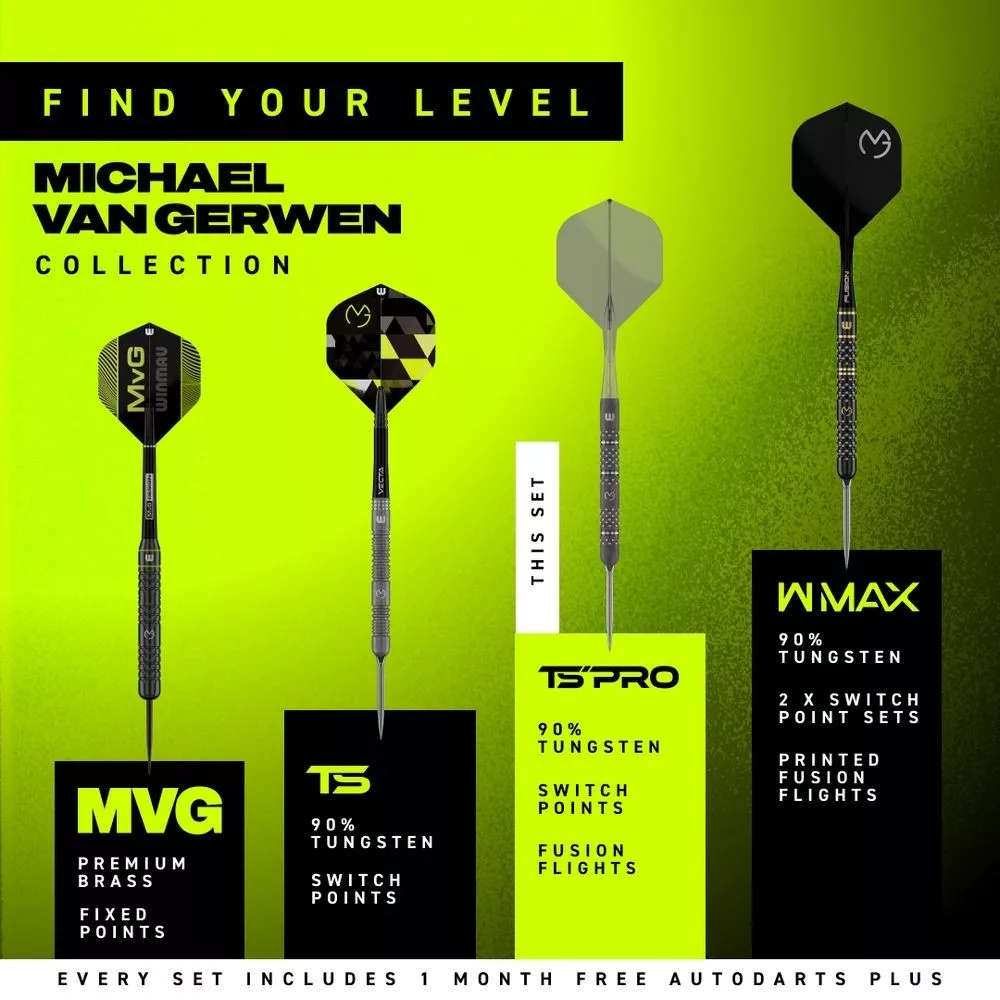Set strelica steel Winmau MvG TS PRO, 25g 90% wolfram - Slika 8