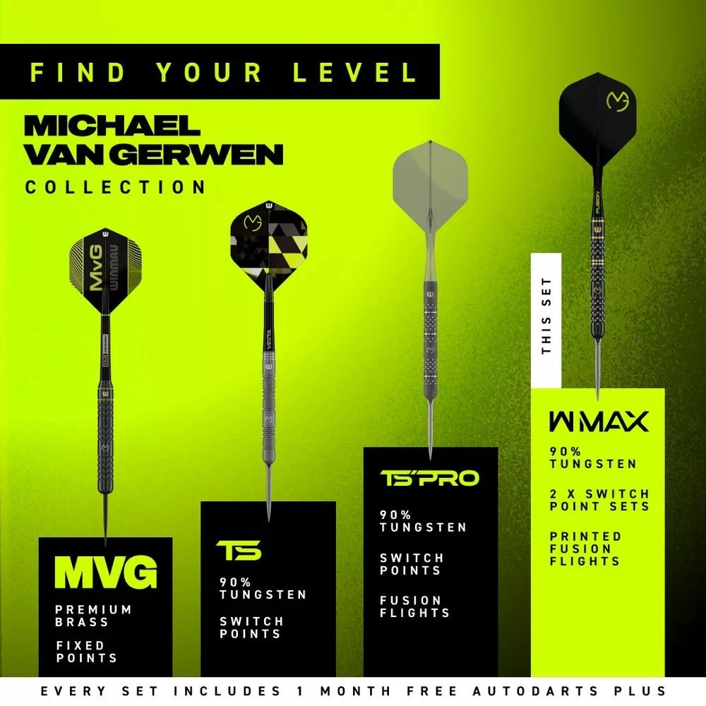 Set strelica steel Winmau MvG W MAX, 24g 90% wolfram - Slika 2