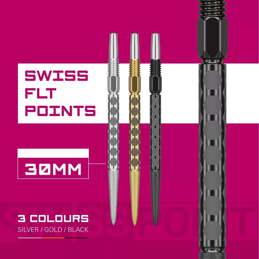Vrhovi za strelice TARGET Swiss Point FLT, crni 30mm - Slika 6